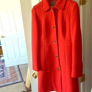 j crew double cloth coat - tomato red
